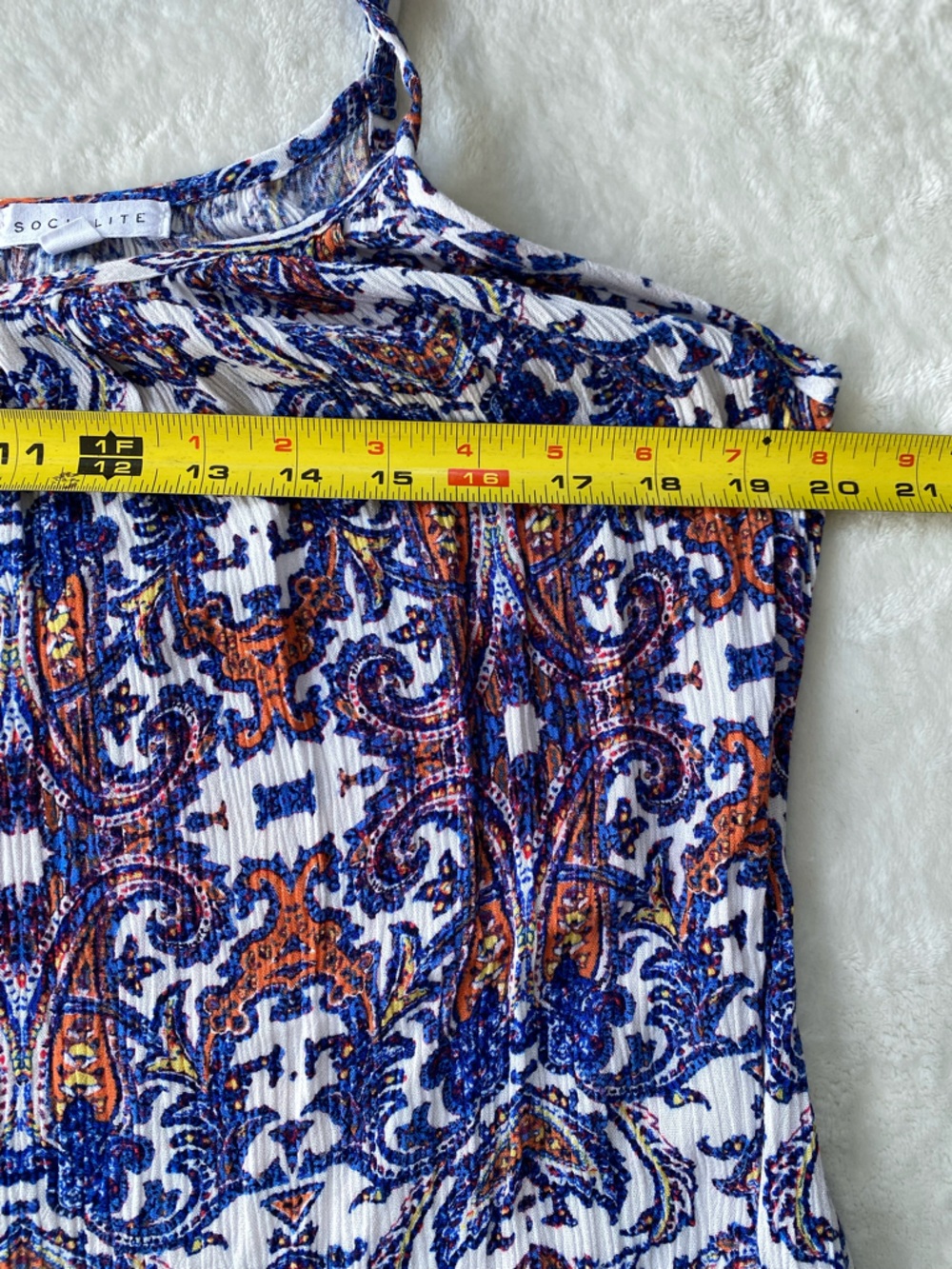 Socialite Paisley Wide Leg Jumpsuit Size Large Pockets Boho Vacation - Picture 6 of 10